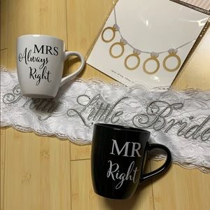 ICING Mr. Right & Mrs. Always Right SET OF 2 MUGS! FUNNY WEDDING BRIDAL GIFT BOX